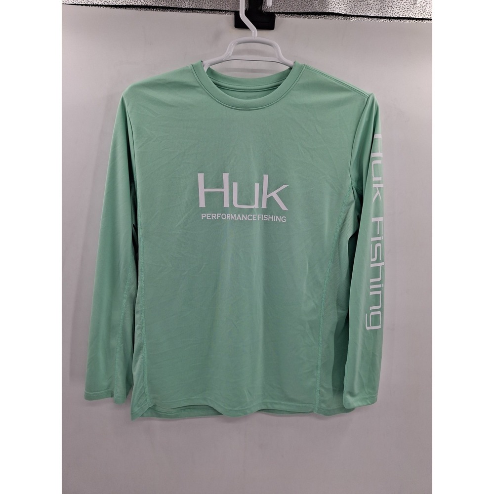 Huk Shirt Men's Large Performance Mint Green Fishing Icon Long Sleeve